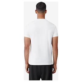 Burberry-Camiseta de algodón con logo estampado-Negro,Blanco