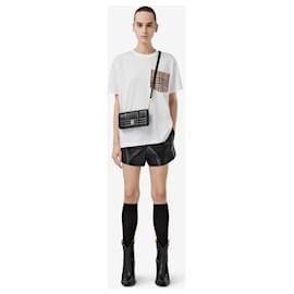 Burberry-T-shirt oversize in cotone con tasca con motivo Vintage check-Bianco