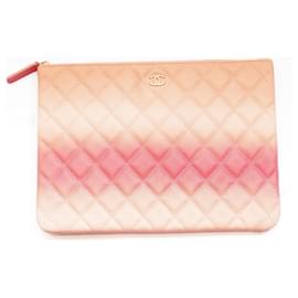 Chanel-Chanel Resort 2019 Classic Quilted Ombre O-Case clutch bag-Pink,Peach