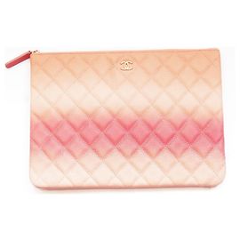 Chanel Resort 2019 Bolsa clássica acolchoada Ombre O-Case Rosa Pescaria