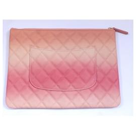 Chanel-Chanel Resort 2019 Classic Quilted Ombre O-Case clutch bag-Pink,Peach