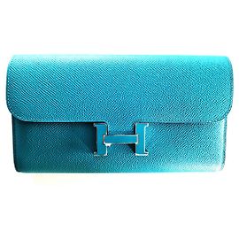 Hermès Cartera larga CONSTANCE Azul