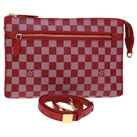 Louis Vuitton-Bolsa Clutch LOUIS VUITTON Damier Color Module 2caminho Vermelho N41306 Autenticação de LV 33431NO-Vermelho