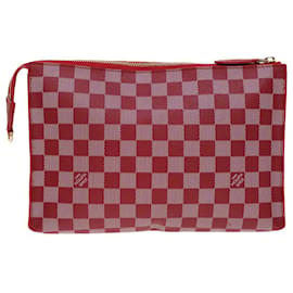 Louis Vuitton-LOUIS VUITTON Damier Color Module Clutch Bag 2way Red N41306 LV Auth 33431a-Red