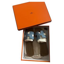 Sandali sabot Hermès ORAN Blu chiaro
