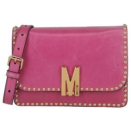 Bolsa de ombro enfeitada com tachas Moschino Rosa