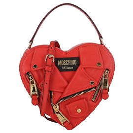 Borsa a tracolla Moschino Biker Jacket cuore Rosso
