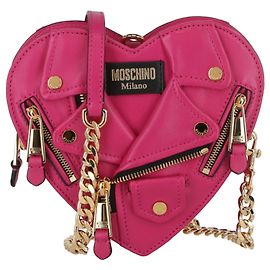 Borsa a tracolla Moschino Biker Heart Rosa
