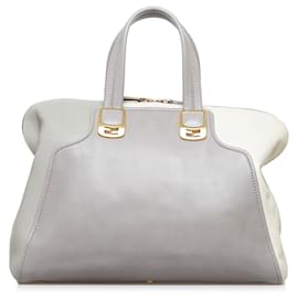 Fendi-Fendi Gray Colorblock Chameleon Satchel-Other