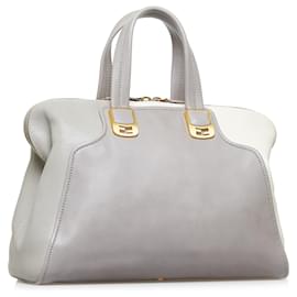 Fendi-Fendi Gray Colorblock Chameleon Satchel-Other