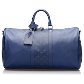Louis Vuitton-Louis Vuitton Blue Taigarama Keepall Bandouliere 50-Blue