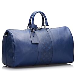 Louis Vuitton-Louis Vuitton Blue Taigarama Keepall Bandouliere 50-Blue