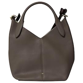 Anya Hindmarch-Anya Hindmarch Build a Bag Circles Hobo Bag in Grey Leather-Grey