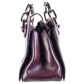 Calvin Klein Bolsa Mochila Platina com Corrente Vermelho Bordeaux