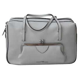 CHANEL Sport Line Coco Mark Boston Bag Travel Bag Nylon Silver