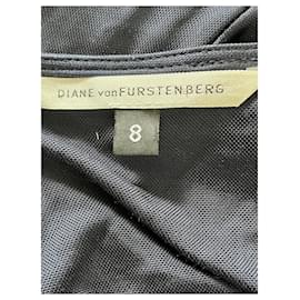 Diane Von Furstenberg-DvF vestido envelope azul marinho Andrina vintage-Azul marinho