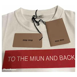 Miu Miu-T-shirt en coton Miu Miu-Blanc