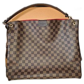 Louis Vuitton Graceful MM couro de avestruz marrom claro Castanho claro