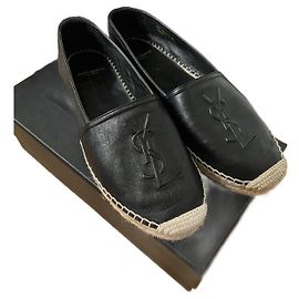 Espadrillas Saint Laurent in pelle nera 39 Nero