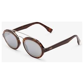 Fendi-FF Around catwalk sunglasses-Brown