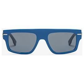 Fendi-Fendi Fendigraphy Blaue Acetat-Sonnenbrille, Unisex-Blau