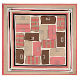 Fendi-Foulard carré en twill de soie-Multicolore