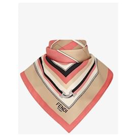 Fendi-Square scarf made of silk twill-Multiple colors