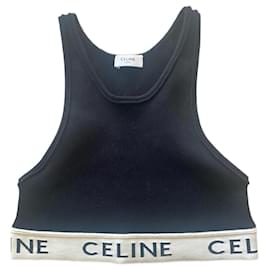Céline-Celine Technical Jersey Bra Top-Black