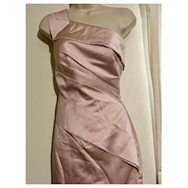 Vera Wang-One shouldered evening gown-Pink