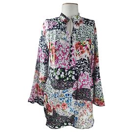 Blusa Peter Hahn floreale in misto seta e cotone Multicolore