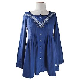 Odd Molly Blue Cotton Top Blue
