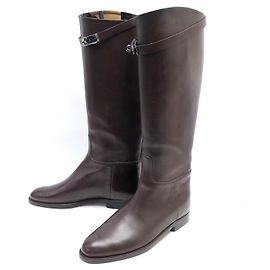 Hermès HERMES SCHUHE SPRINGSTIEFEL 39 BRAUNER LEDERVERSCHLUSS KELLY BRAUNE STIEFEL Braun