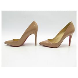Christian Louboutin-CHRISTIAN LOUBOUTIN SHOES KATE PUMPS 100 38 NUDE BEIGE PUMPS SHOES-Beige