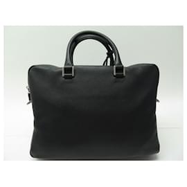 Saint Laurent-SACOCHE SAINT LAURENT PORTE DOCUMENTS 480586 CUIR NOIR BRIEFCASE HAND BAG-Noir