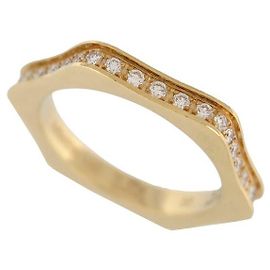 BAGUE MONTBLANC 4810 SMALL MB102490 T58 DIAMANTS 0.65CT OR JAUNE 18K RING Doré