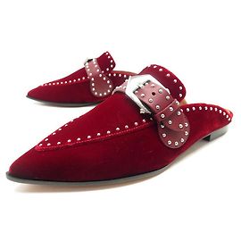 NEUN GIVENCHY MULES-SCHUHE 36 37 FR LOAFER ELEGANTE SAMT-NAGELSCHUHE Rot