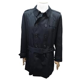 LOUIS VUITTON MEN'S JACKET TRENCH COAT BLACK SIZE 52 MADE IN ITALY,  NEW
