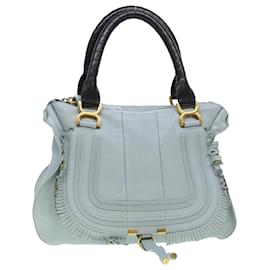 Chloé-Chloe Mercy Hand Bag Leather Blue 04125665-30 Auth yk6792-Blue
