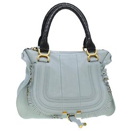 Chloé Chloe Mercy Sac à Main Cuir Bleu 04125665-30 Auth yk6792 Bleu