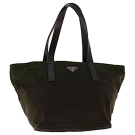 Prada-PRADA Hand Bag Nylon Khaki Auth 41582-Khaki