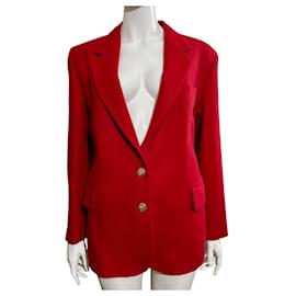 Burberry-Vintage Burberry Vintage Wollblazer in Rot-Rot