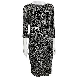 Nicole Fahri Robe drapée noire et blanche par Farhi Nicole Farhi Noir Blanc