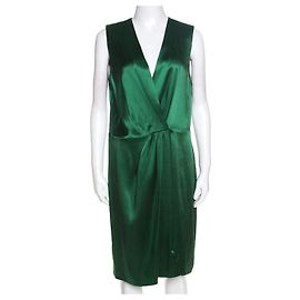 Vestido de cetim de seda pesado Joseph Selina Verde