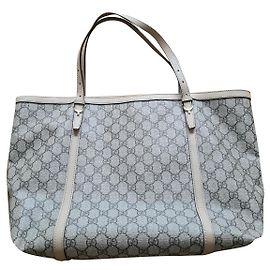 Gucci Monogram Tote Bag Beige Cloth Beige