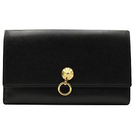 Fendi DotCom Continental Long Wallet in Black Leather  Black