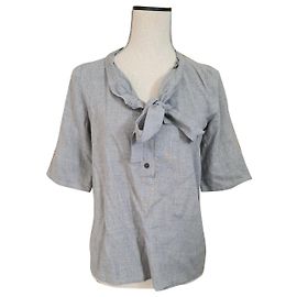 Camicetta Chloé Grigia in Cotone e Lana a Maniche Corte Grigio