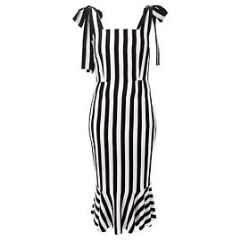 Robe Midi Rayée Dolce & Gabbana Noir et Blanc Autre