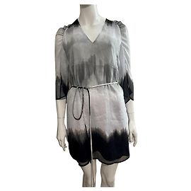 Ombre-Chiffonkleid Halston Heritage Grau Anthrazitgrau