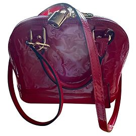 Louis Vuitton Alma BB Lackleder Kirschrot Monogramm Rot