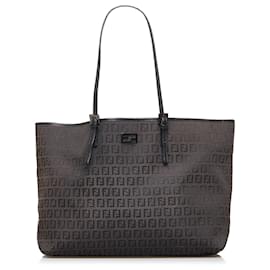 Fendi-Fendi Brown Zucchino Tote Bag-Brown